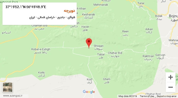 روستای دوبرجه بر روی نقشه
