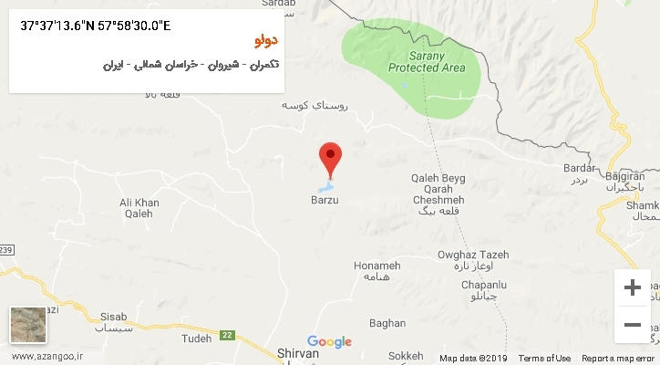 روستای دولو بر روی نقشه