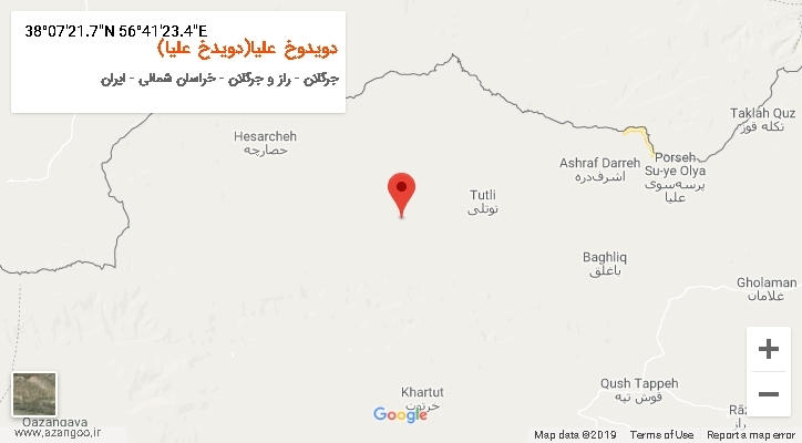روستای دویدوخ علیا(دویدخ علیا) بر روی نقشه