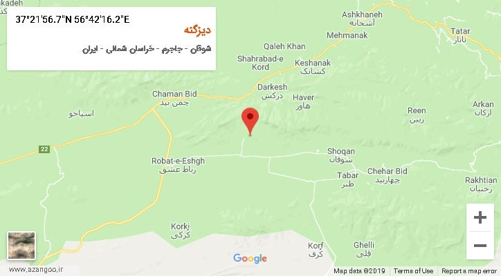 روستای دیزگنه بر روی نقشه
