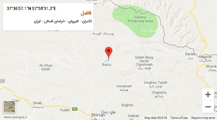 روستای فاضل بر روی نقشه