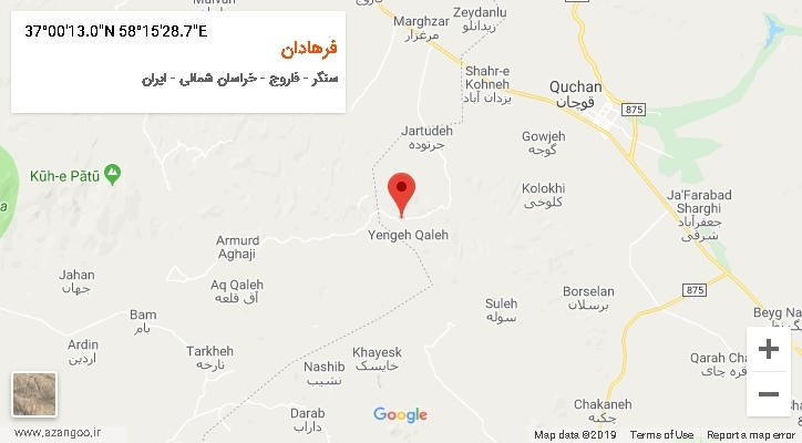 روستای فرهادان بر روی نقشه