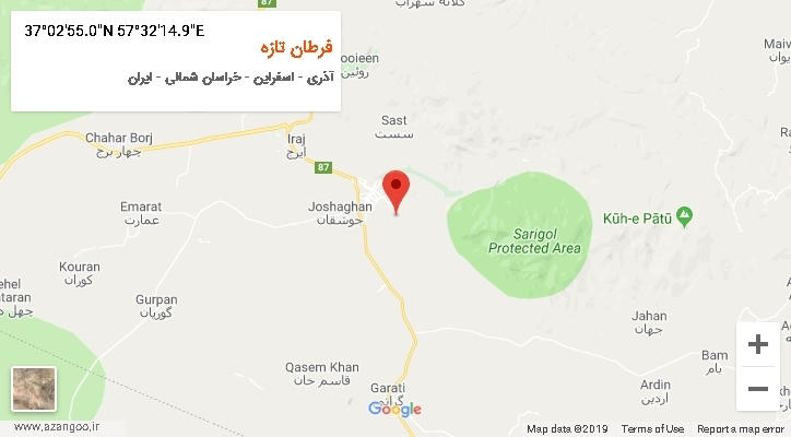 روستای فرطان تازه بر روی نقشه