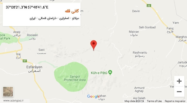 روستای گانی قله بر روی نقشه