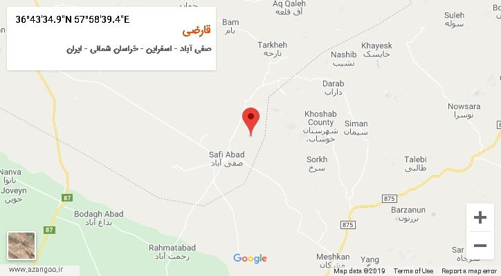 روستای قارضی بر روی نقشه
