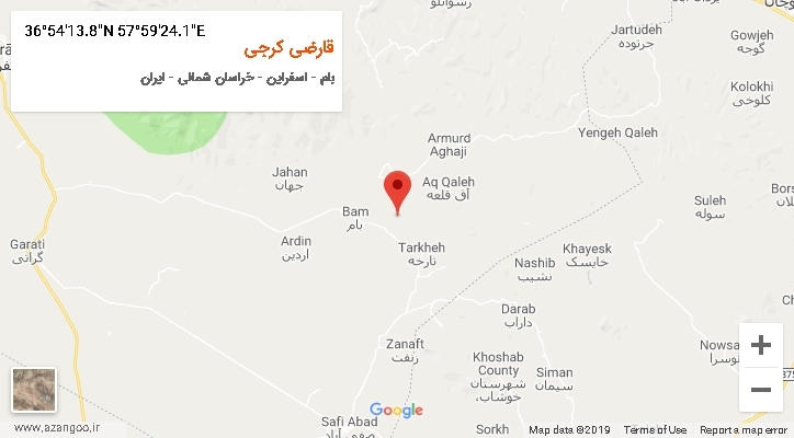 روستای قارضی کرجی بر روی نقشه