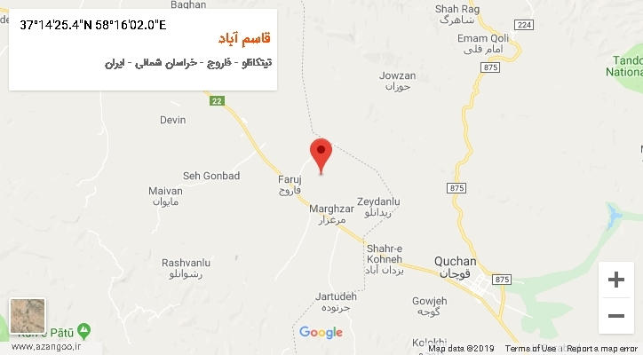 روستای قاسم آباد بر روی نقشه