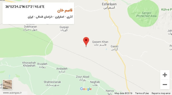 روستای قاسم خان بر روی نقشه