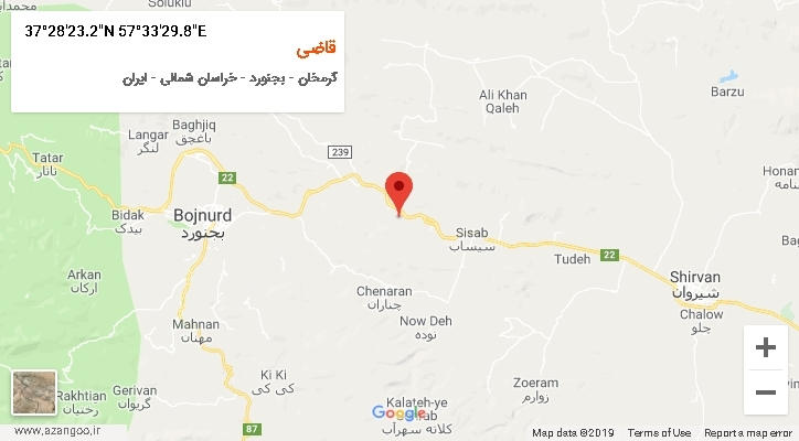 روستای قاضی بر روی نقشه