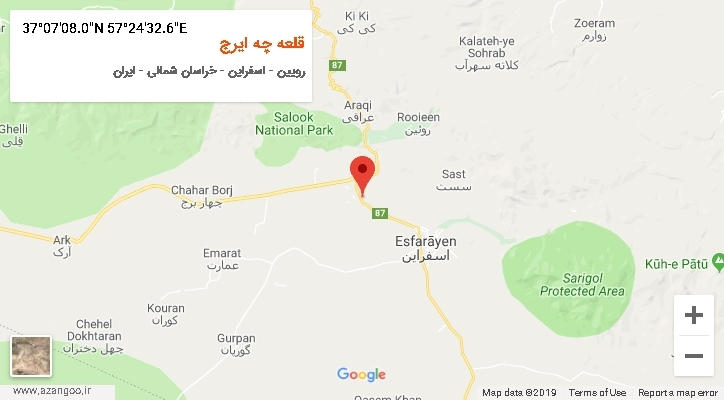 روستای قلعه چه ایرج بر روی نقشه