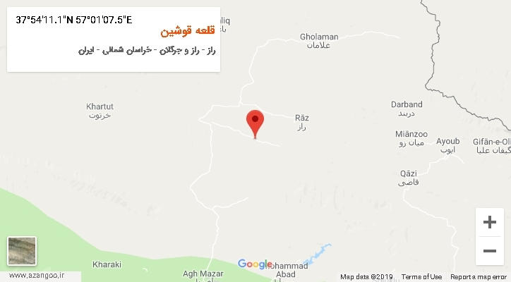 روستای قلعه قوشین بر روی نقشه