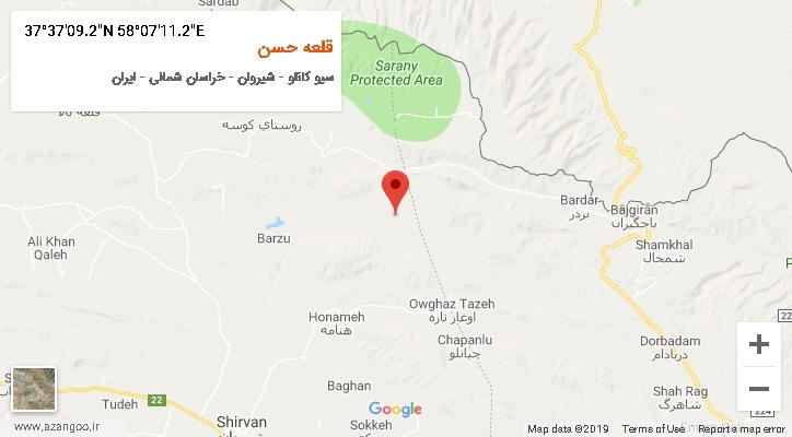 روستای قلعه حسن بر روی نقشه
