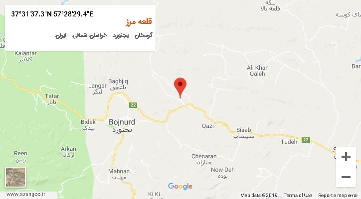 روستای قلعه مرز بر روی نقشه