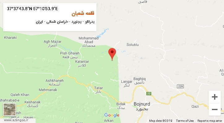 روستای قلعه شعبان بر روی نقشه