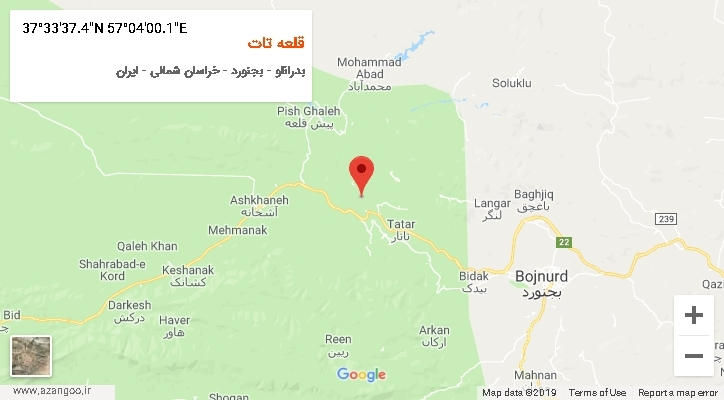 روستای قلعه تات بر روی نقشه