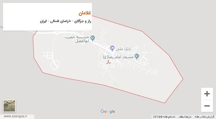 دهستان غلامان بر روی نقشه