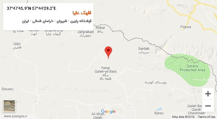 روستای قلهک علیا بر روی نقشه