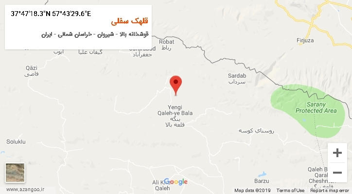روستای قلهک سفلی بر روی نقشه