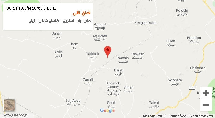 روستای قماق قلی بر روی نقشه