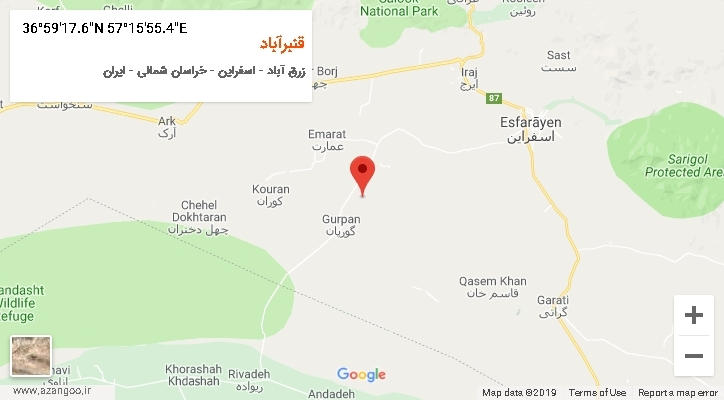 روستای قنبرآباد بر روی نقشه