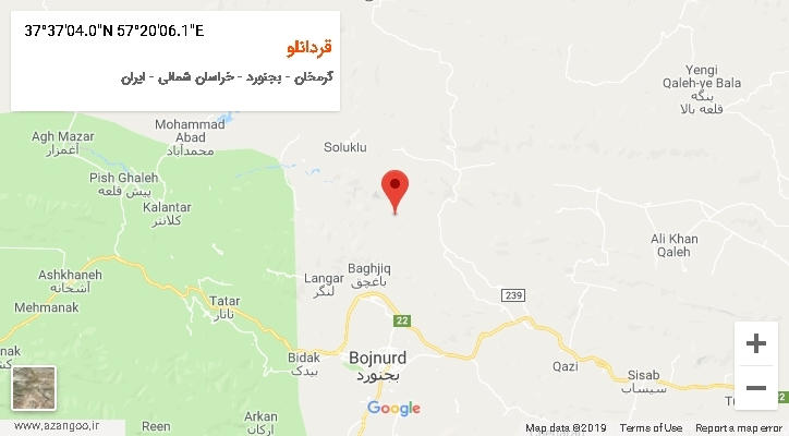 روستای قردانلو بر روی نقشه