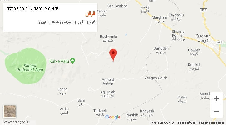 روستای قرقل بر روی نقشه