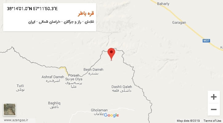 روستای قره باطر بر روی نقشه