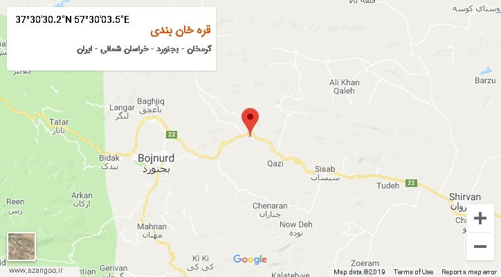 روستای قره خان بندی بر روی نقشه