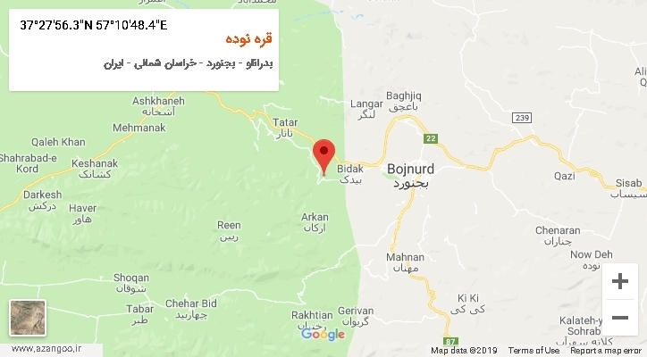 روستای قره نوده بر روی نقشه