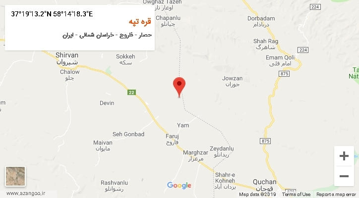 روستای قره تپه بر روی نقشه