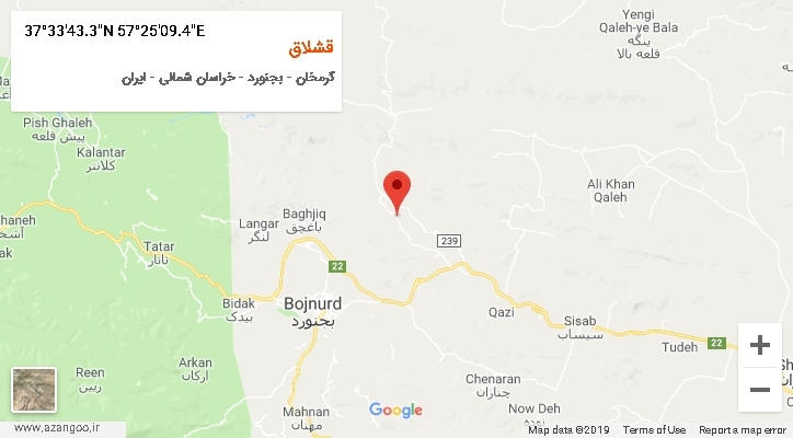 روستای قشلاق بر روی نقشه
