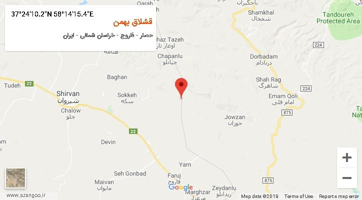روستای قشلاق بهمن بر روی نقشه