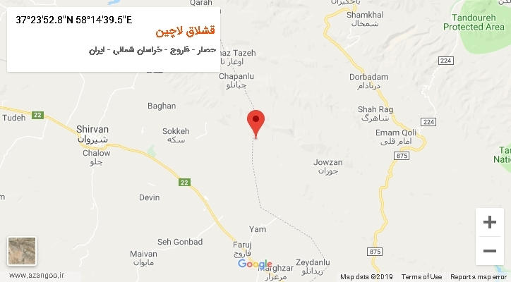 روستای قشلاق لاچین بر روی نقشه