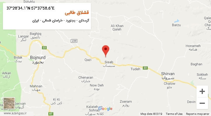 روستای قشلاق طالبی بر روی نقشه