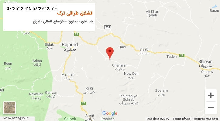 روستای قشلاق طراقی ترک بر روی نقشه