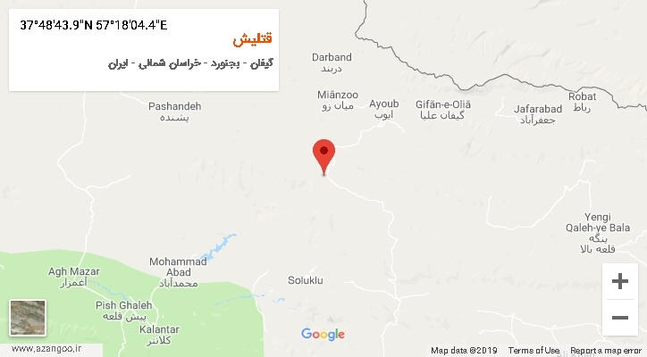 روستای قتلیش بر روی نقشه
