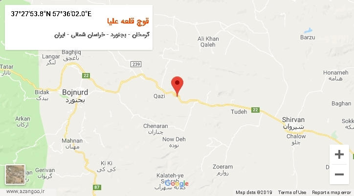 روستای قوچ قلعه علیا بر روی نقشه