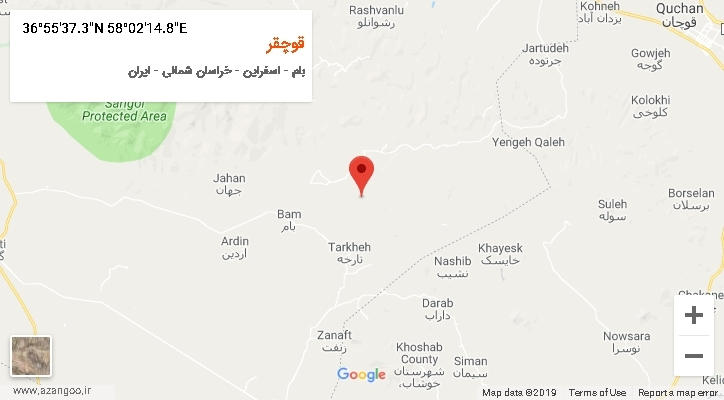 روستای قوچقر بر روی نقشه