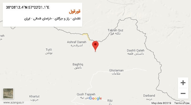 روستای قورقول بر روی نقشه