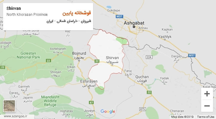 دهستان قوشخانه پایین بر روی نقشه