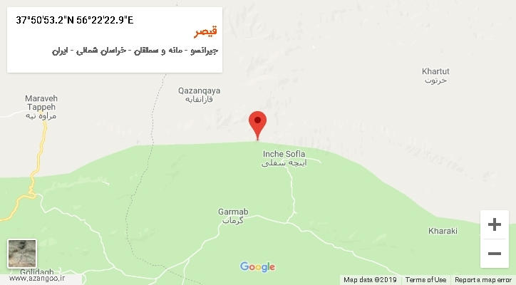روستای قیصر بر روی نقشه
