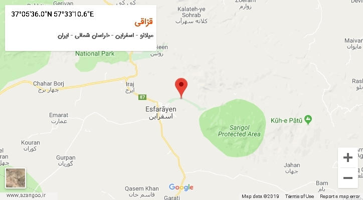 روستای قزاقی بر روی نقشه