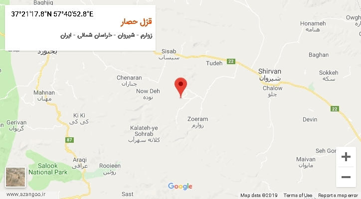 روستای قزل حصار بر روی نقشه