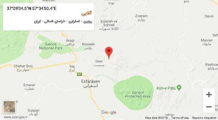 روستای گلابی بر روی نقشه