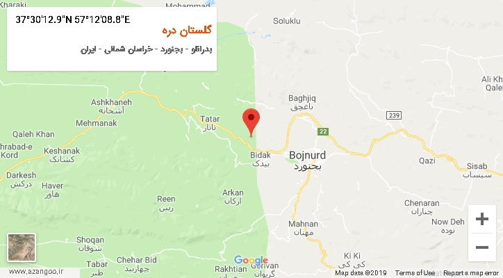 روستای گلستان دره بر روی نقشه