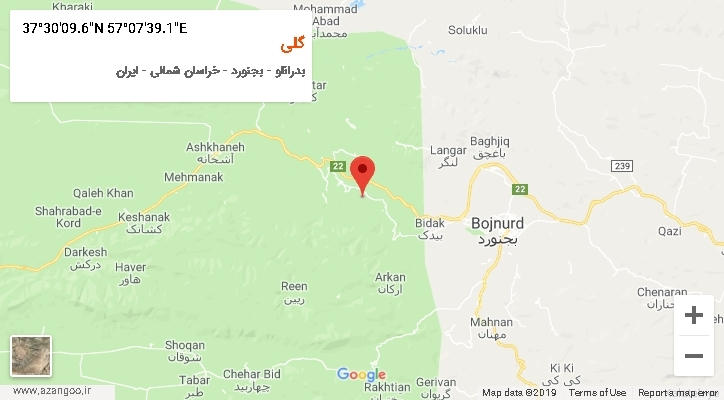 روستای گلی بر روی نقشه