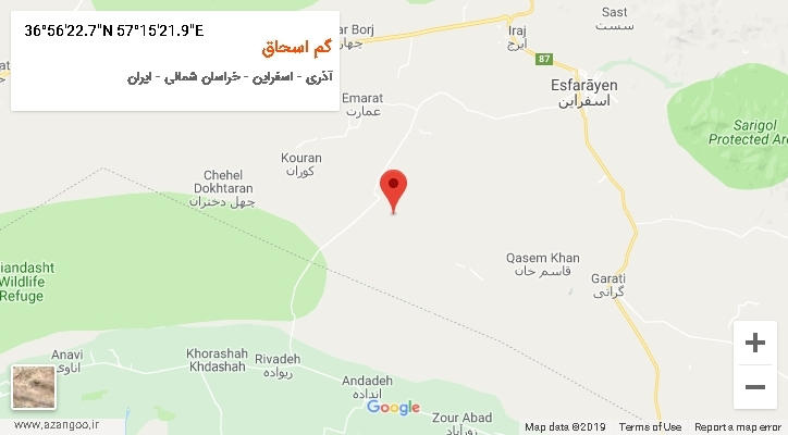 روستای گم اسحاق بر روی نقشه