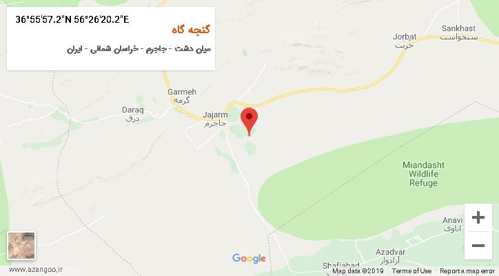 روستای گنجه گاه بر روی نقشه