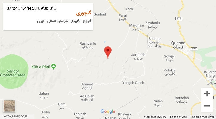 روستای گنجوری بر روی نقشه