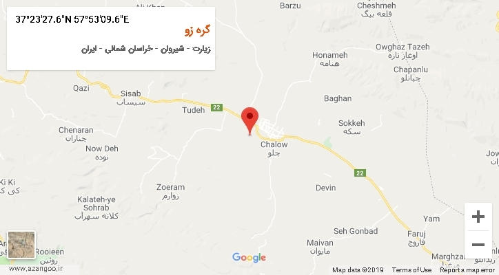 روستای گره زو بر روی نقشه